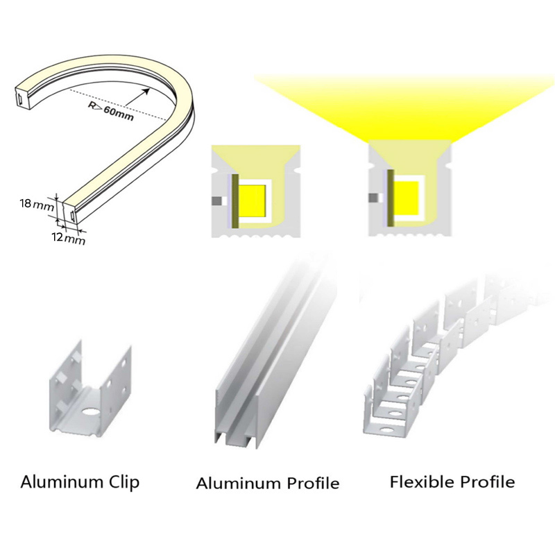 12x18mm Side Emitting Silicone Injection Molding Led Light Neon Exterior Strip 12x18mm Side Emitting Silicone Injection Molding Led Light Neon Exterior Strip